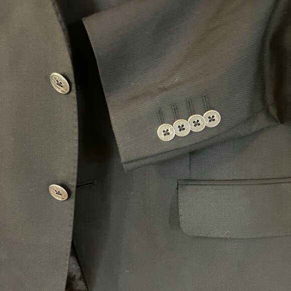 JOE Joseph Abboud Mens Slim Fit Super 120's Wool Blazer Size 42R Black AN EXC - Picture 6 of 12